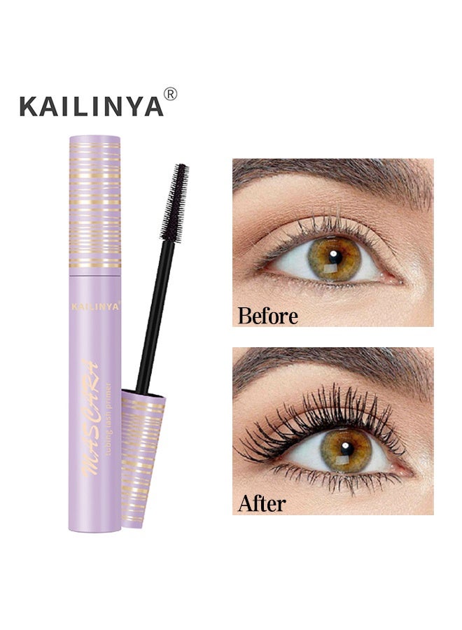 KAILINYA Curly and long-lasting mascara base cream - non-drying, long-lasting, and shape-stabilizing mascara, waterproof and lengthening 02# Black - Image 1